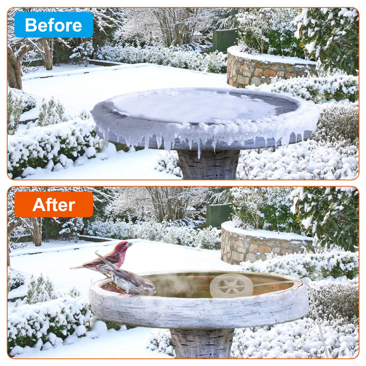 Bird Bath Heater Keeps Water Warm for Winter – view 7
