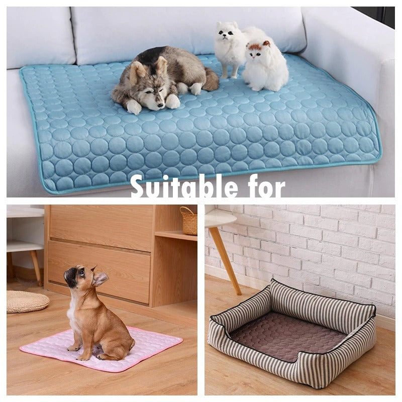 Dog Cooling Mat Cooling Pad For Pets Chilly Pad For Kennels, Crates, Cars, Indoor & Outdoor Ice Silk Mat – view 11