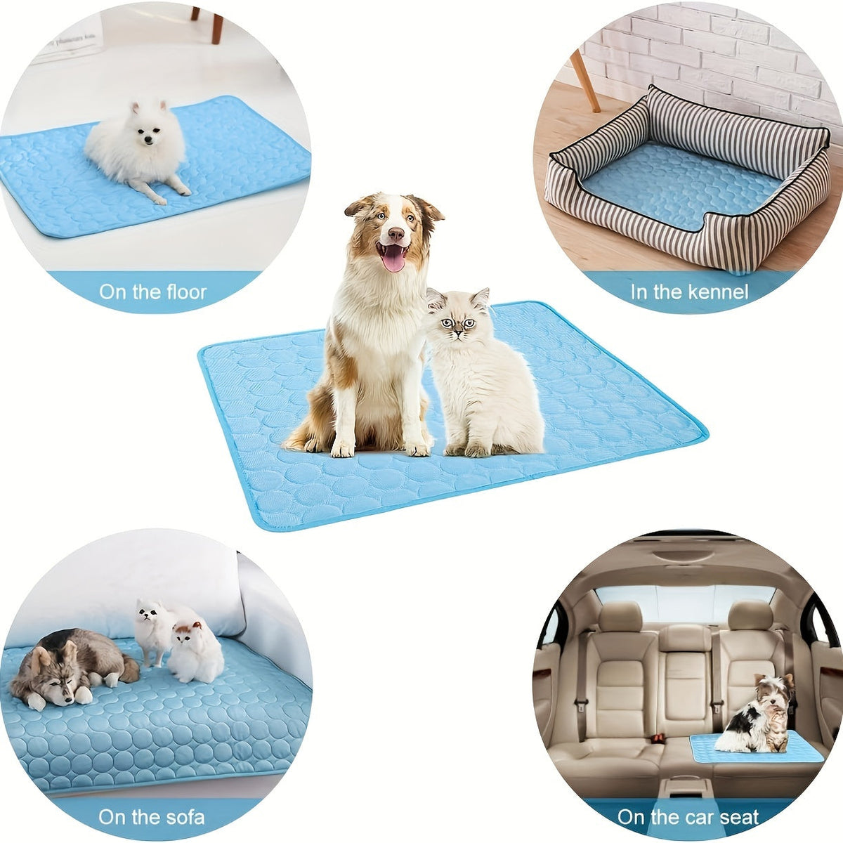 Dog Cooling Mat Cooling Pad For Pets Chilly Pad For Kennels, Crates, Cars, Indoor & Outdoor Ice Silk Mat – view 12