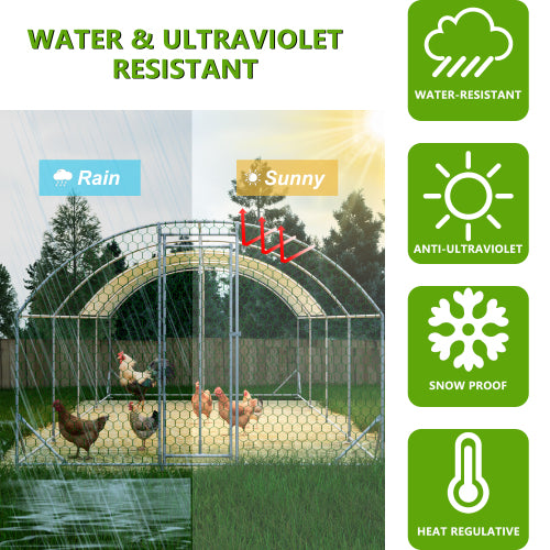 Large Metal Chicken Coop with Waterproof Cover for Poultry – view 9