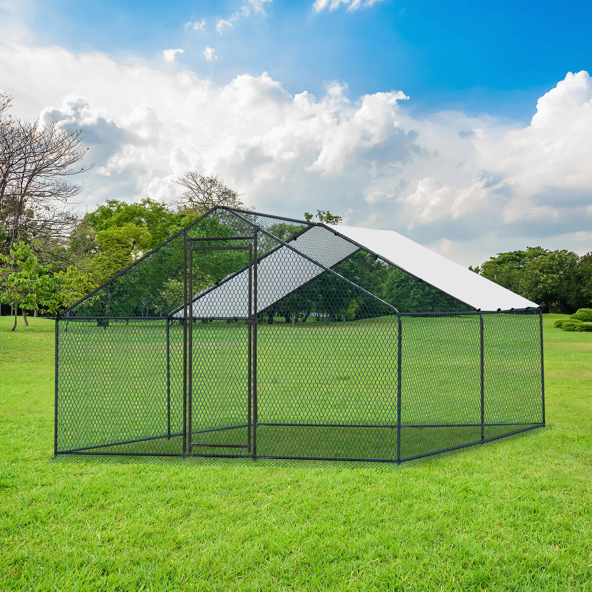 Large Metal Chicken Coop with Waterproof Cover – view 10