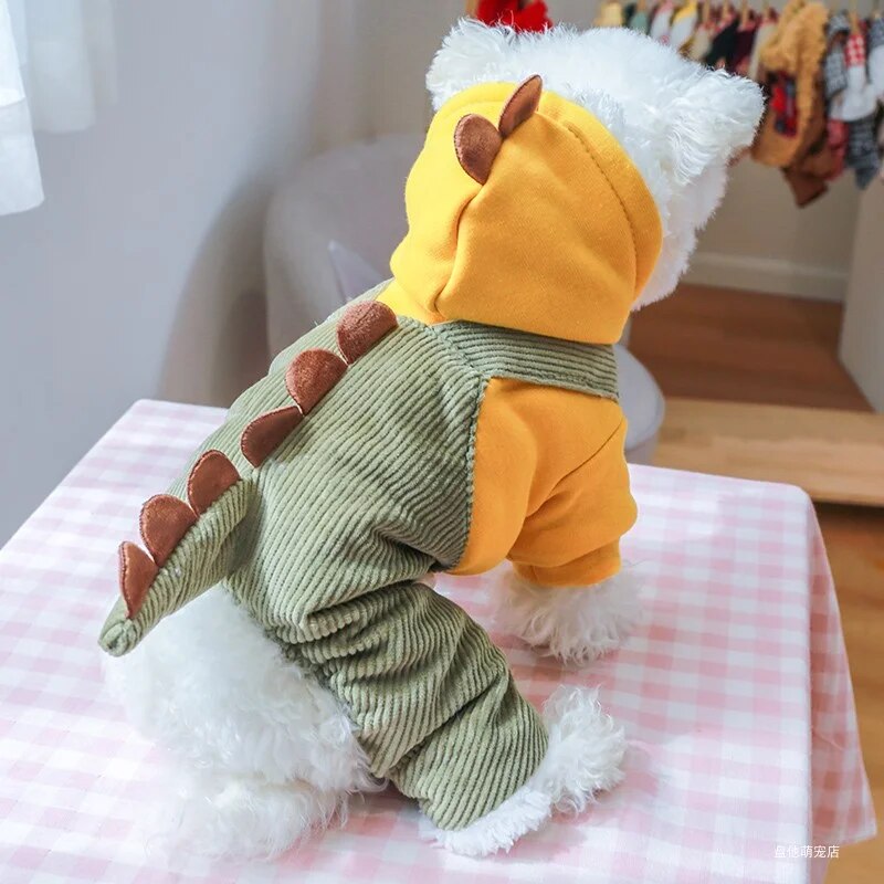 Winter Plush and Thick Insulation Dinosaur Four Legged Cotton Jacket – view 7