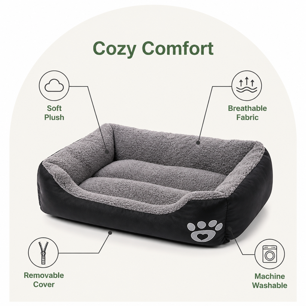 Petmarlow Warm Plush & Washable Dog Bed – view 9