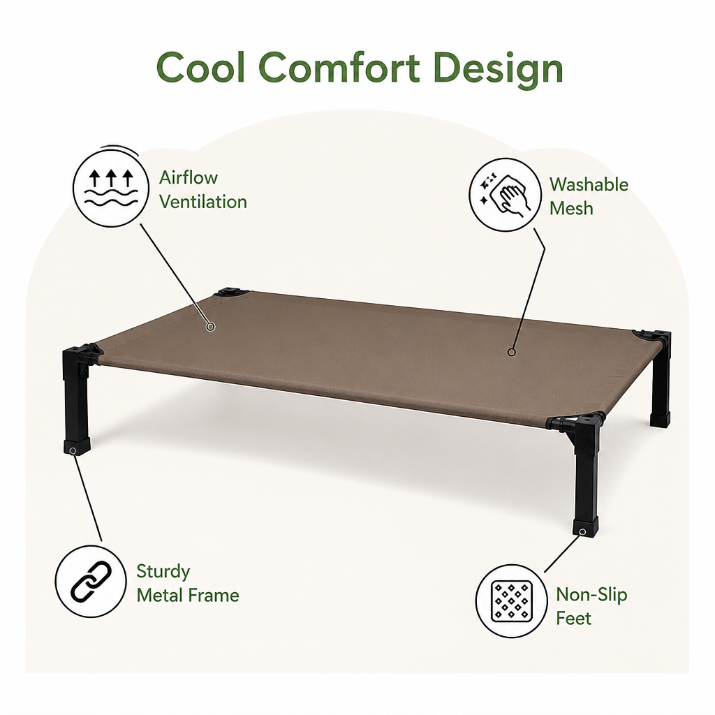 Petmarlow Elevated Washable Breathable Mesh Dog Bed – view 9