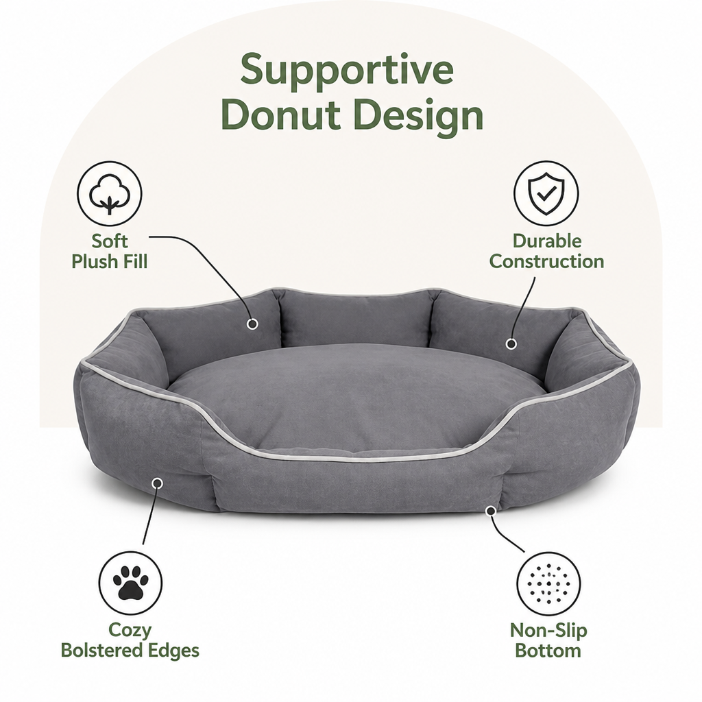 Petmarlow All-Season Plush Donut Pet Bed – view 8