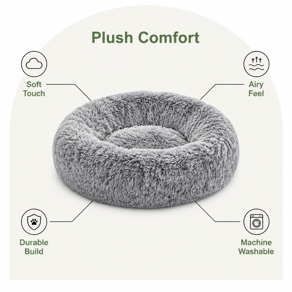 Petmarlow Plush Long-Pile Tie-Dye Round Dog Bed – view 8