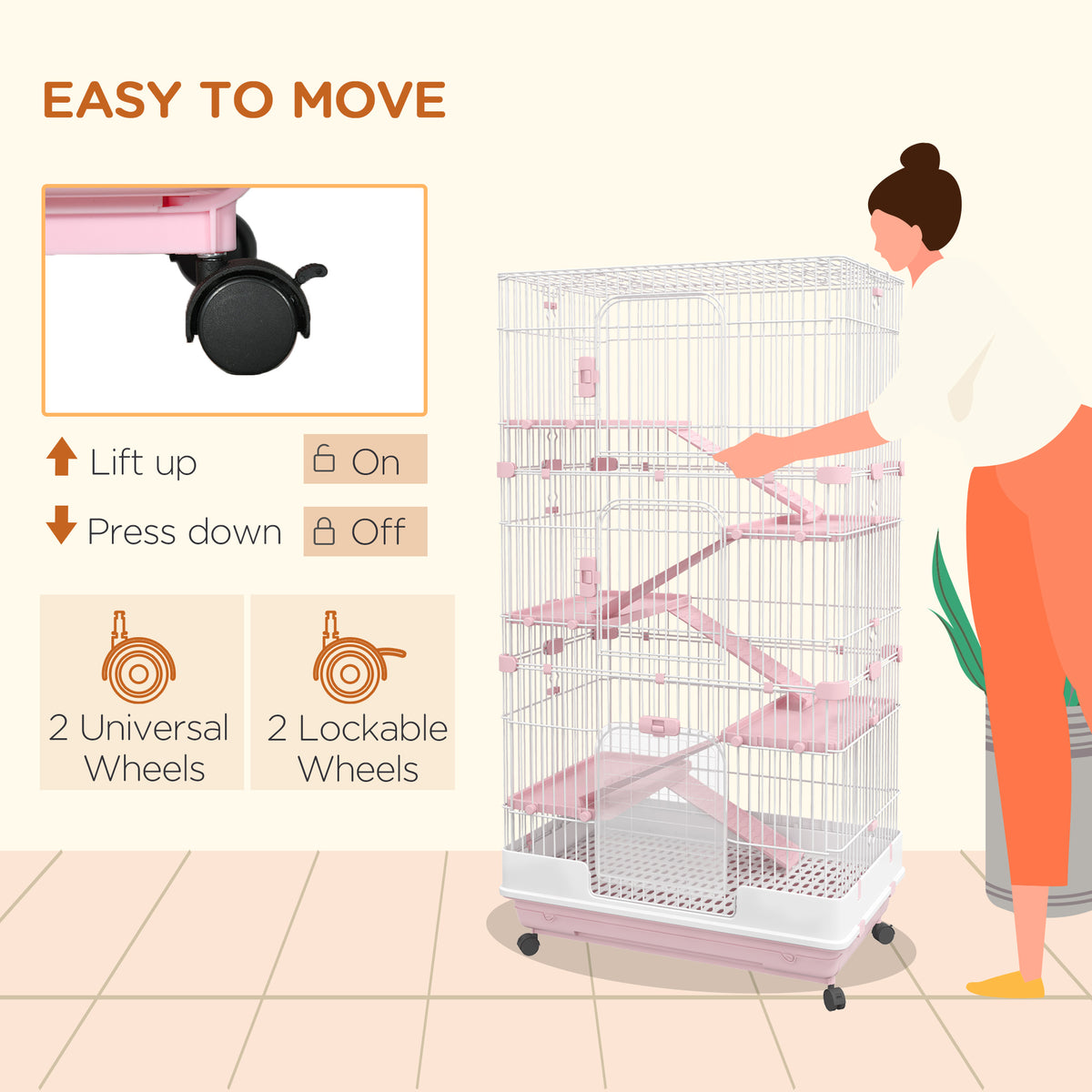 6-Tier Small Animal Cage for Rabbits and Chinchillas – view 7
