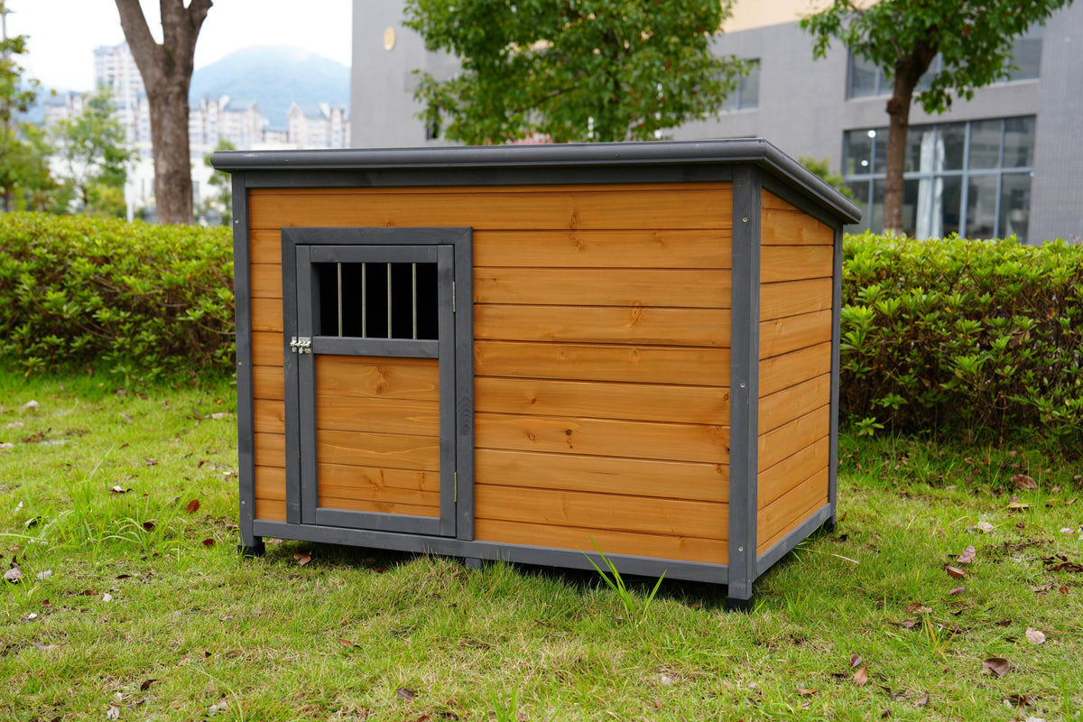 Large Solid Wood Dog House with Waterproof Roof – view 9