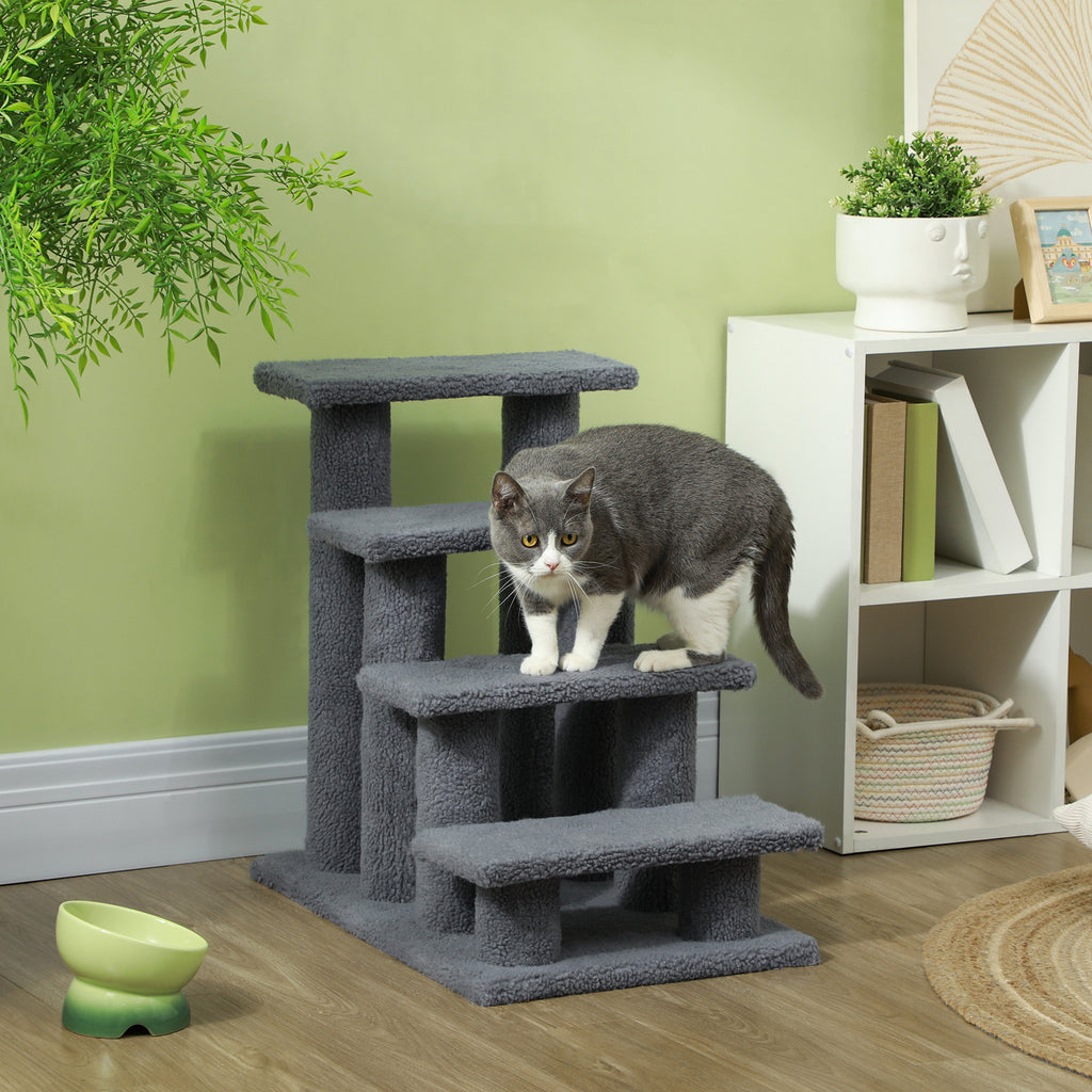 4-Step Carpeted Cat Scratching Post for Easy Access – view 9