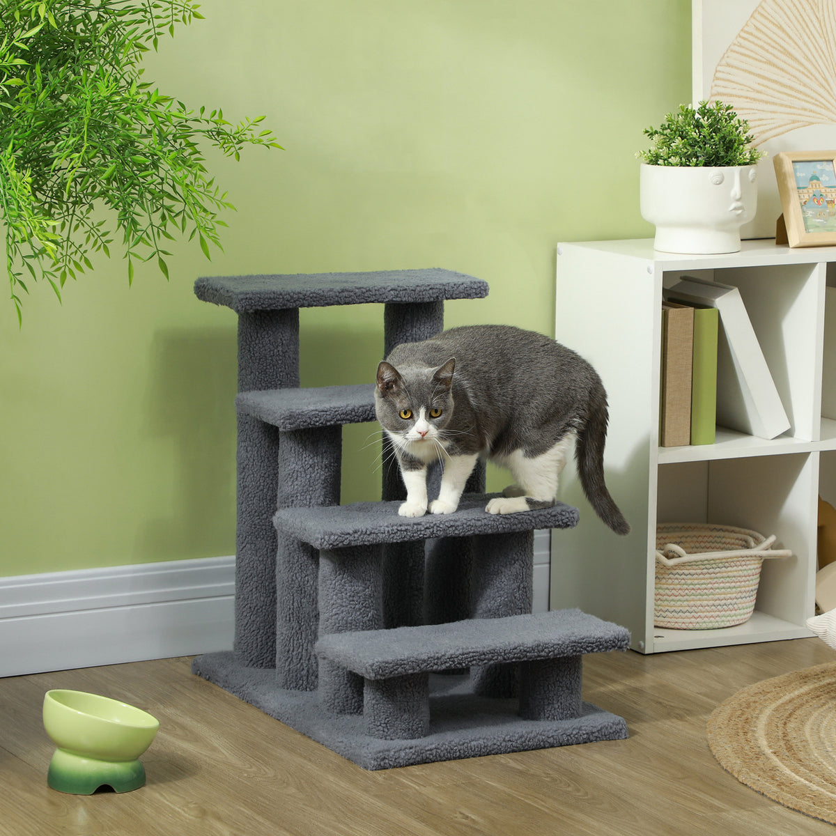4-Step Carpeted Cat Scratching Post for Easy Access – view 9