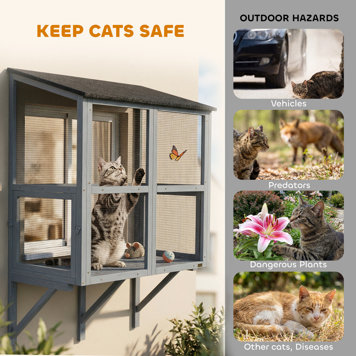 Catio Outdoor Cat Enclosure with Waterproof Roof – view 7
