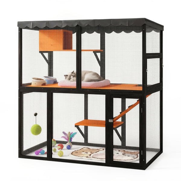 Large Outdoor Cat Enclosure with 4-Tier Design – view 7