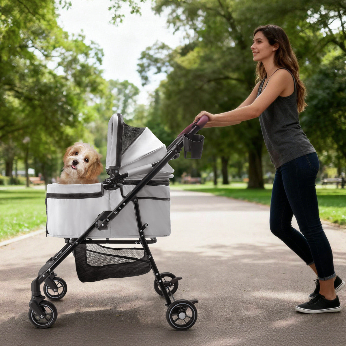 Foldable Pet Stroller For Small Dogs & Cats – view 7