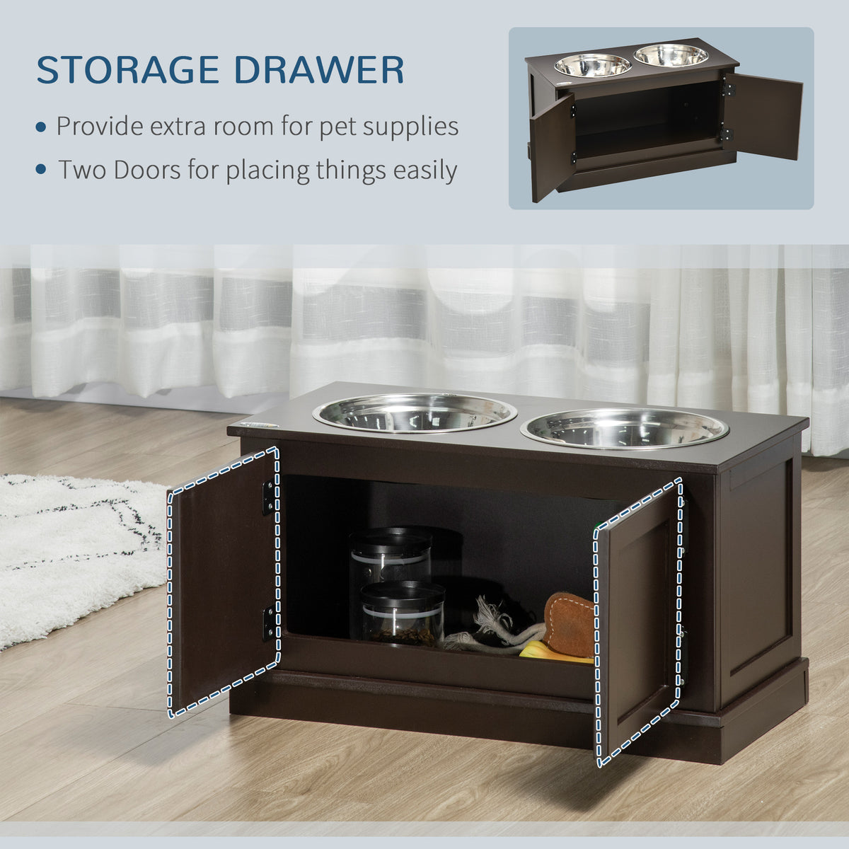 Elevated Dog Bowls with Storage for Large Dogs – view 9