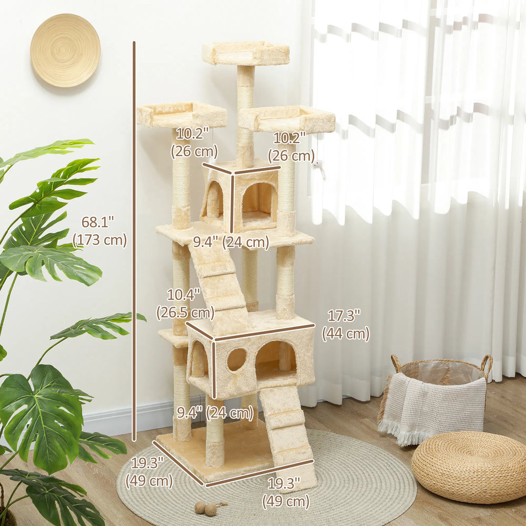 68-inch Multi-Level Cat Scratching Tree – view 7