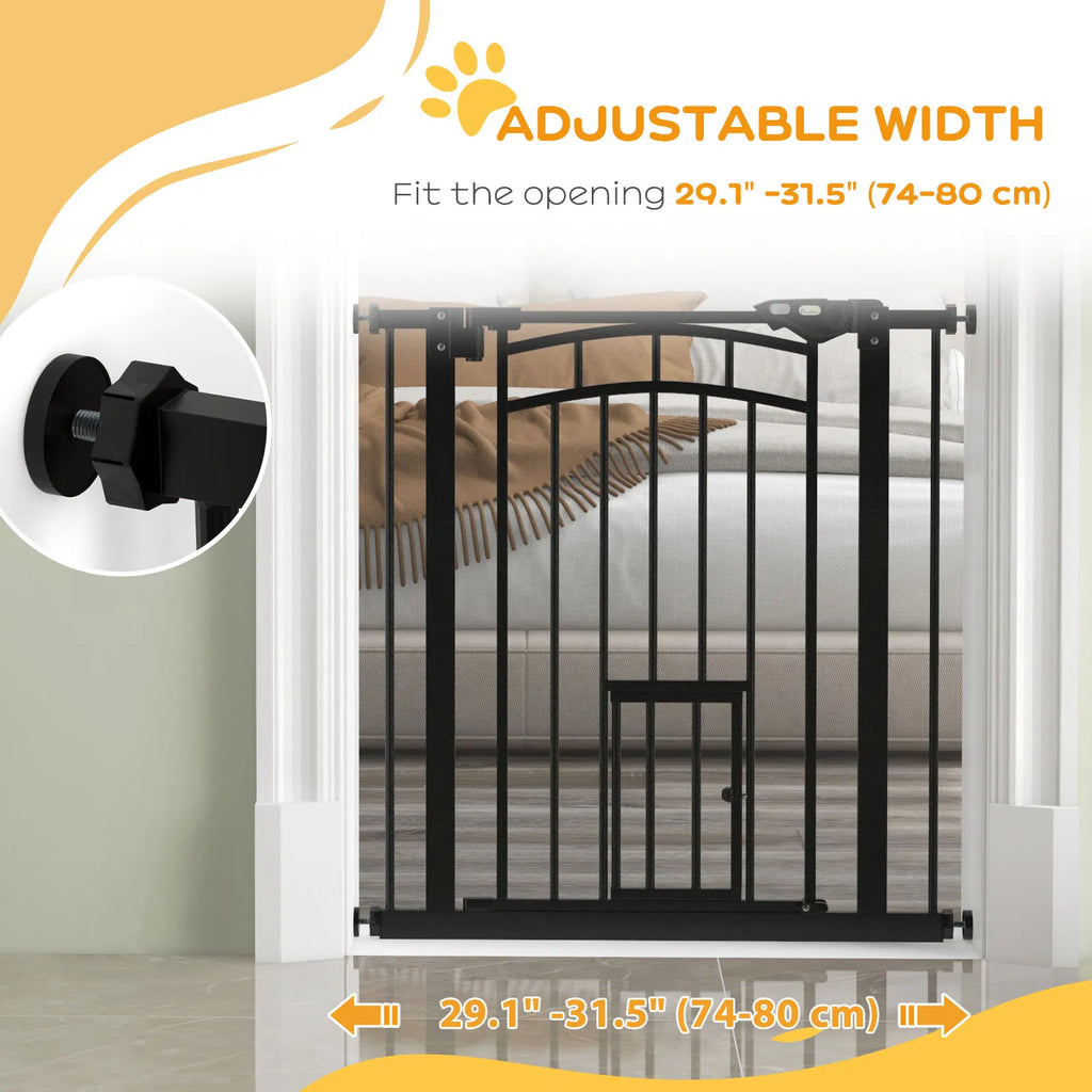 Auto-Close Pet Gate with Cat Door – view 7