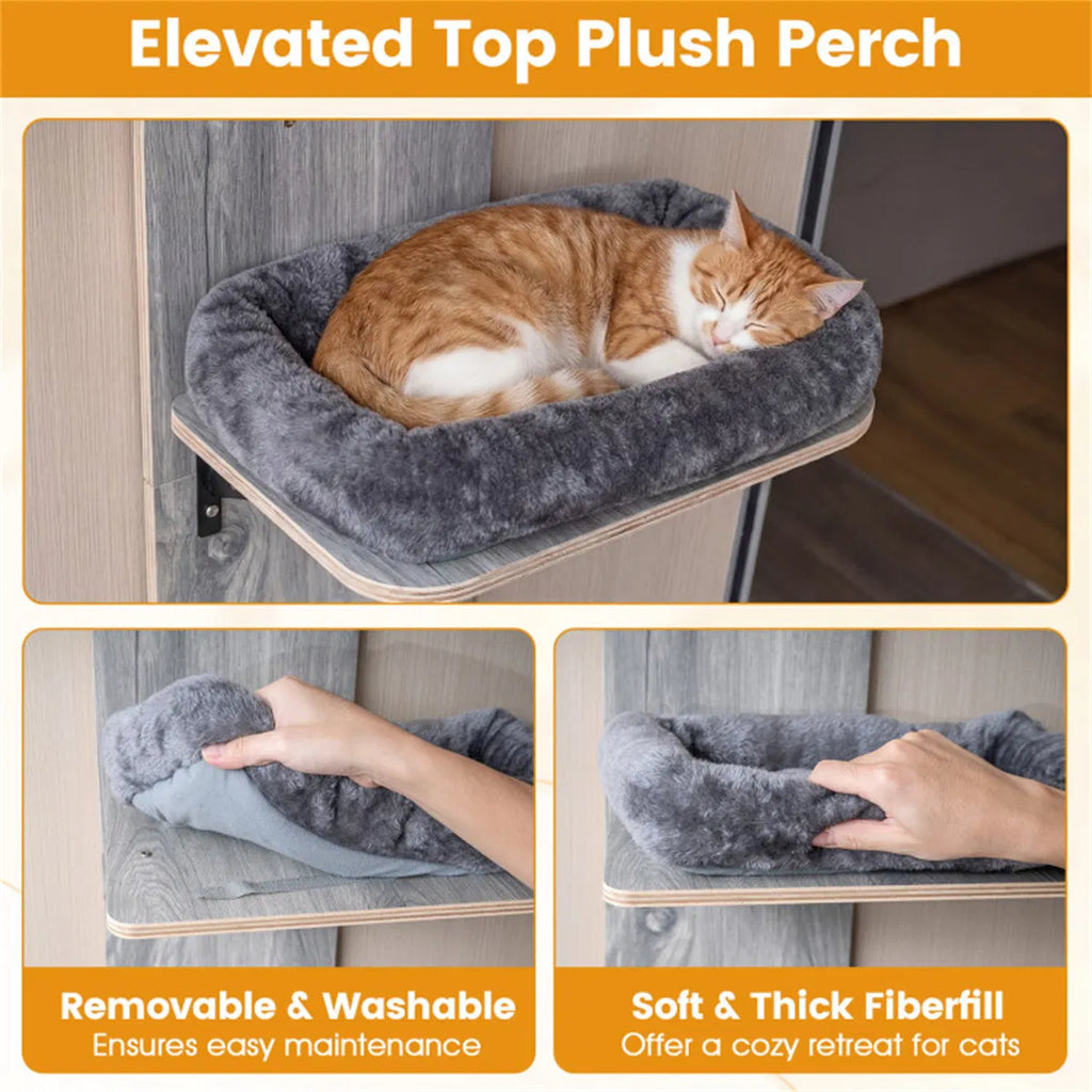 Door Hanging Cat Tree with Adjustable Heights and Cozy Platforms – view 8