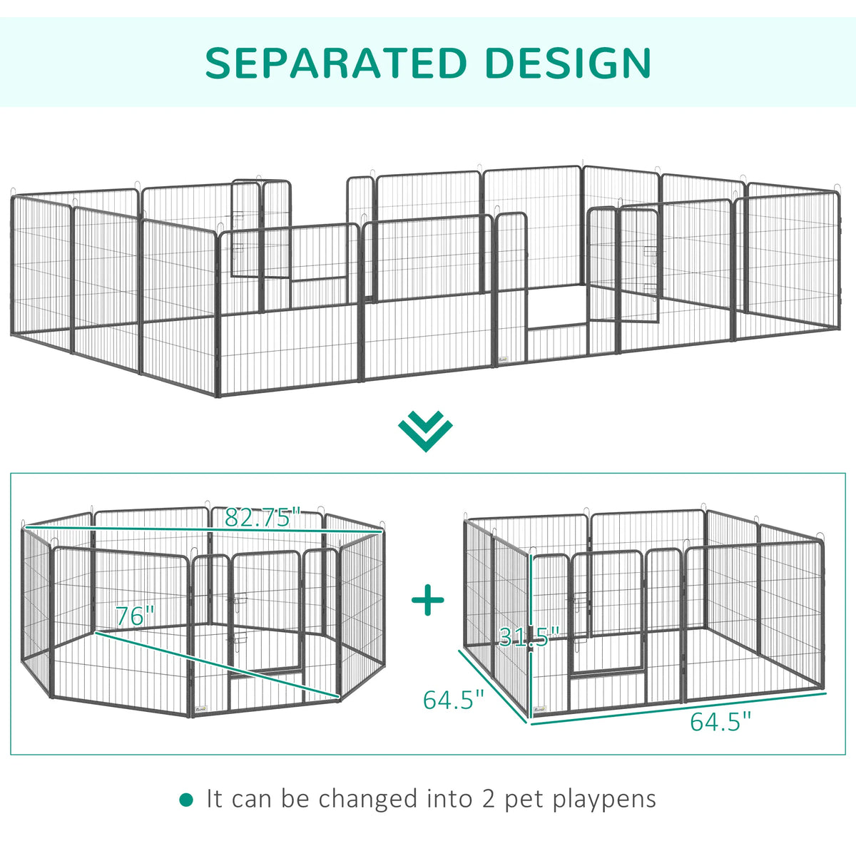 Heavy Duty Pet Playpen for Dogs, 16 Panels Steel Fence – view 7