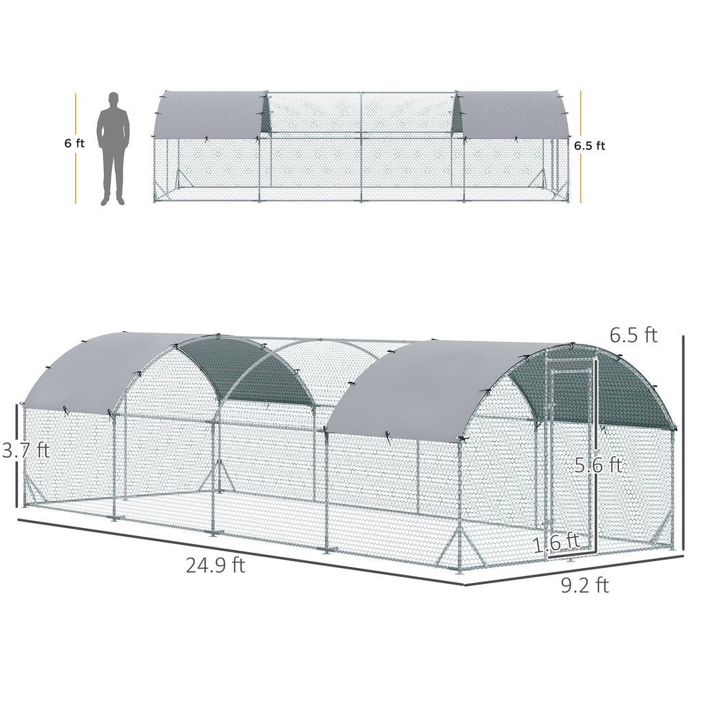 Large Metal Chicken Coop with Waterproof Cover for Outdoor Use – view 8