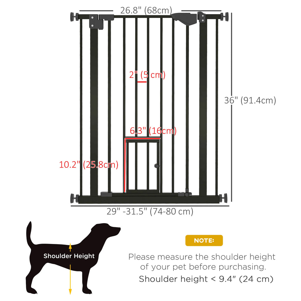 36" Easy Open Indoor Dog Gates for Doorways, House, Stair - Black – view 7