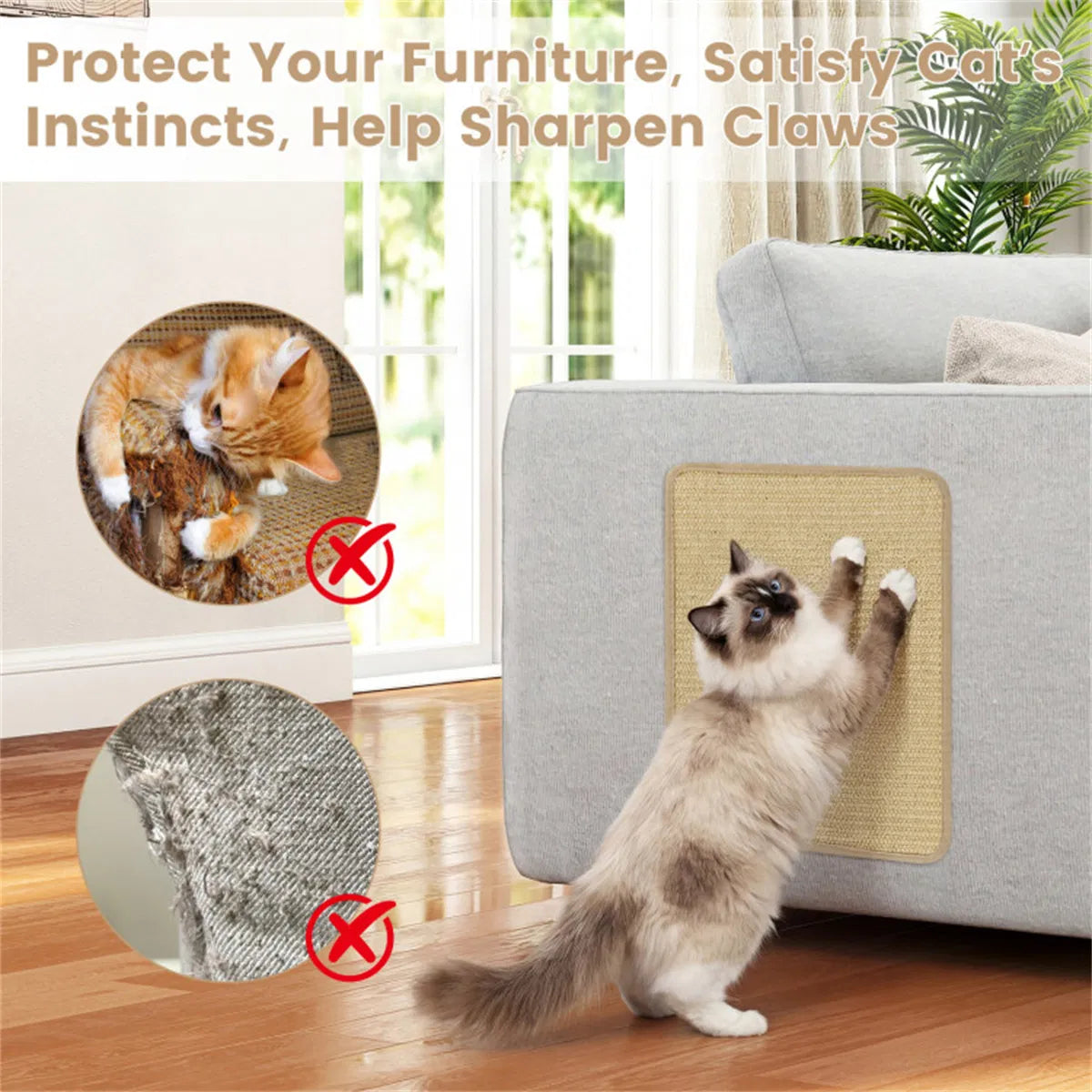 Natural Cat Scratching Mats for Furniture Protection – view 12