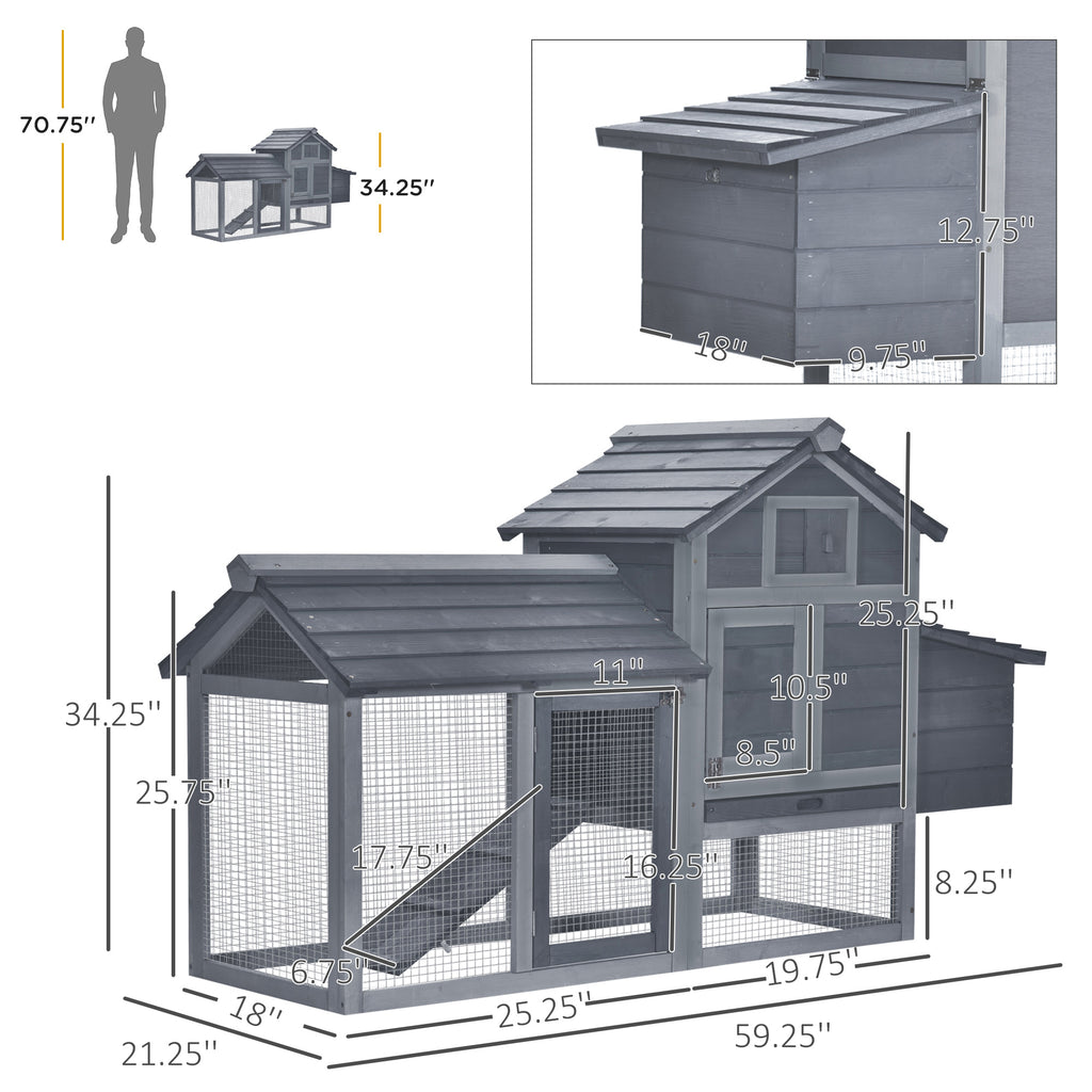 Small Wooden Chicken Coop for Outdoor Poultry with Nesting Box – view 9