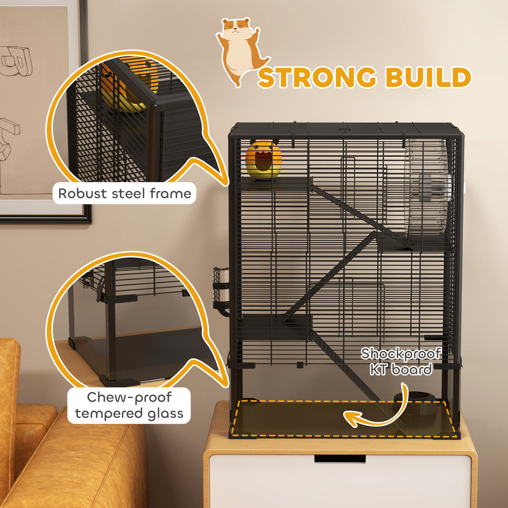 4 Tier Hamster Cage with Glass Bottom and Accessories – view 7