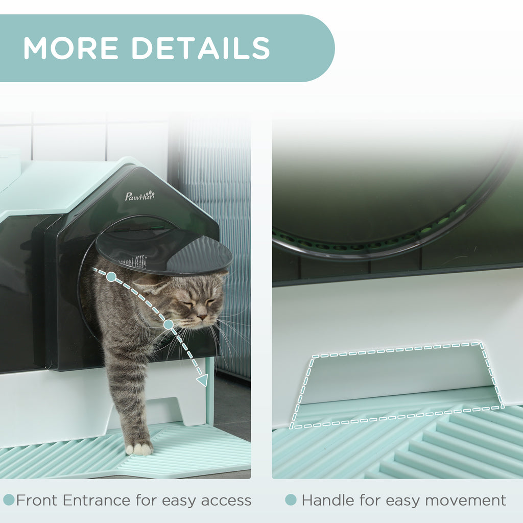 Hooded Cat Litter Box with Litter Mat – view 9