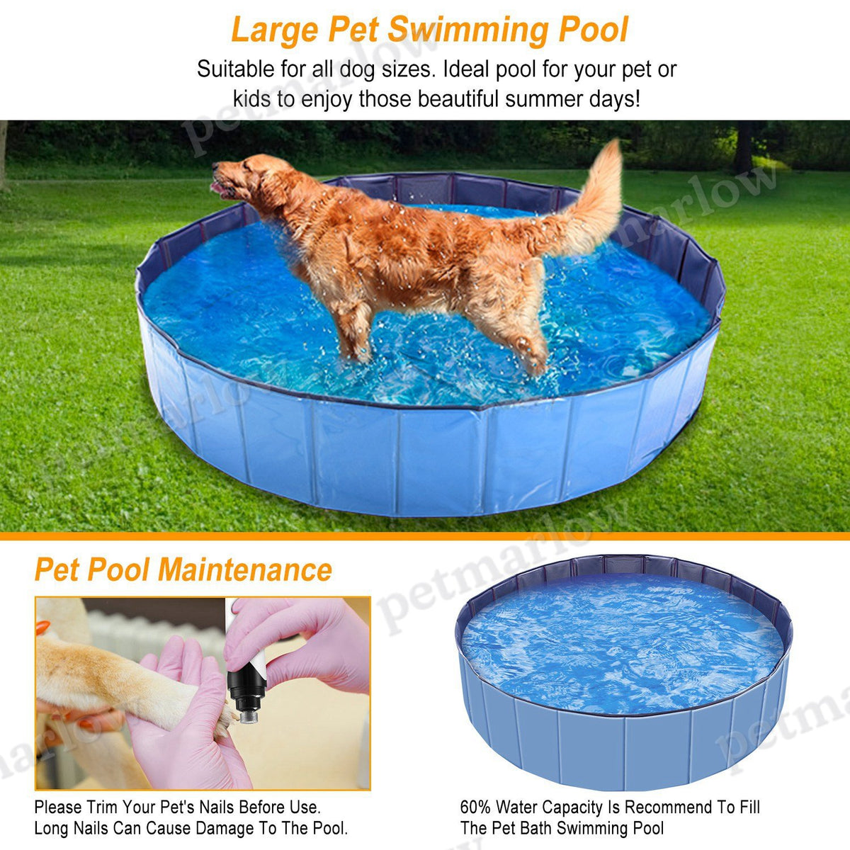 Foldable Pet Swimming Pool for Dogs and Cats – view 6