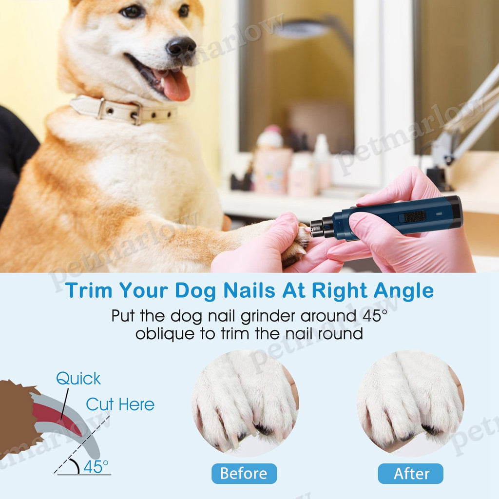1Pc Dog Nail Grinder 2 Speeds Quiet USB Rechargeable Pet Nail Grinder Professional Pet Nail Trimmer Cordless Paws