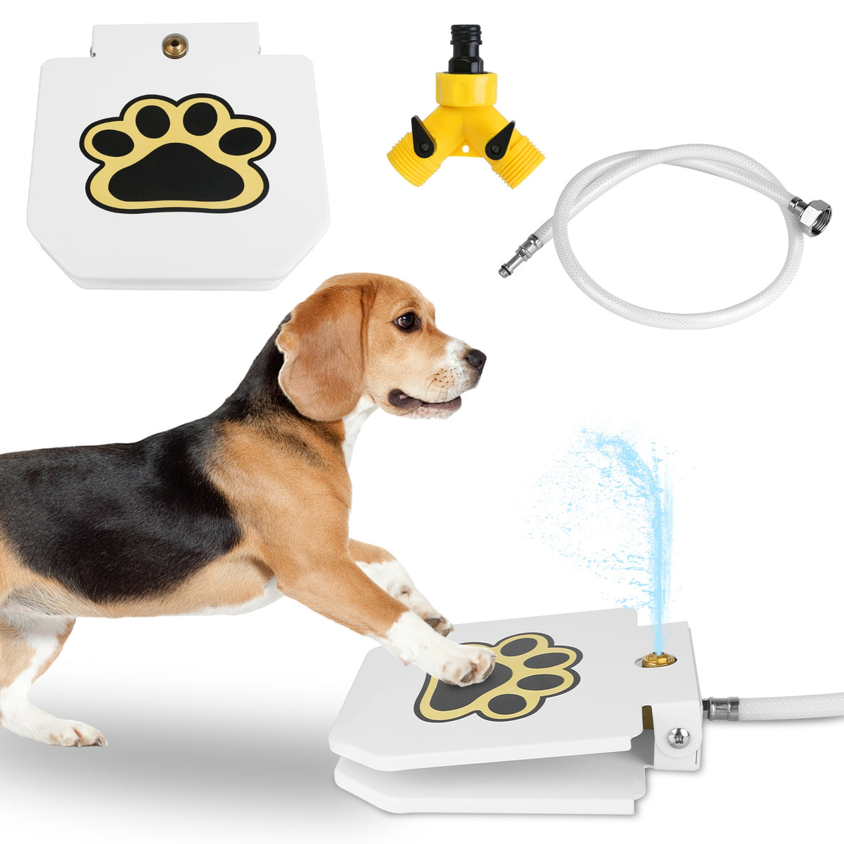 Dog Water Fountain with Step-on Pedal