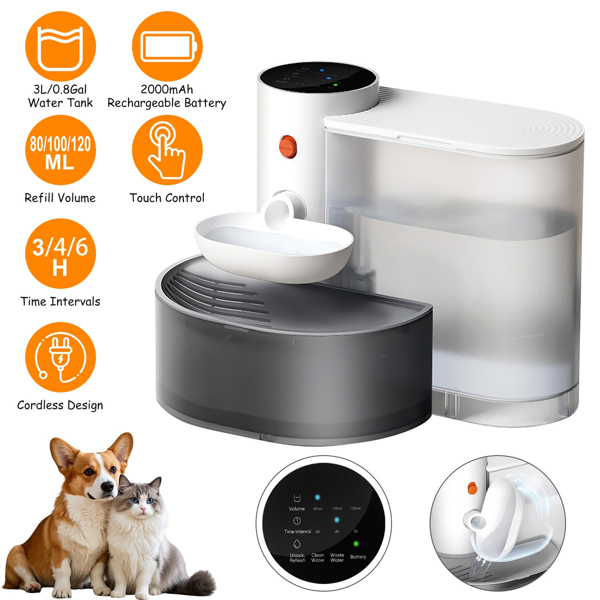 Automatic Smart Pet Water Fountain 3L