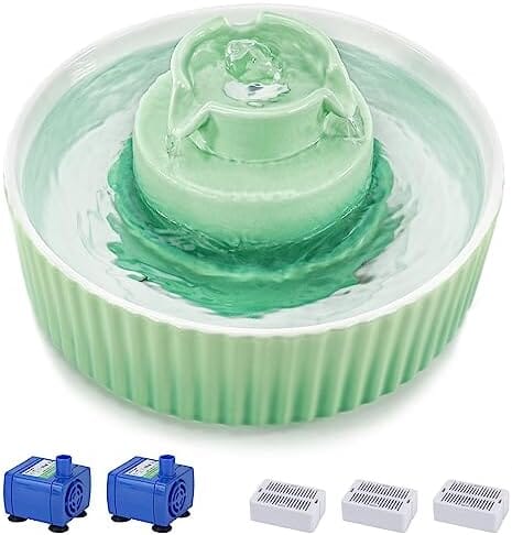 2.1L/71oz Cat Fountain with 3 Carbon Filters and 2 Water Pumps