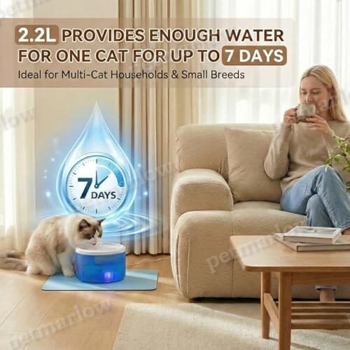2.2L/74oz Cat Fountain – Ultra Quiet Upgraded Automatic Pet Water Dispenser with 3 Replaceable Filters – view 4