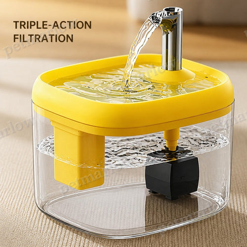 2.5L Pet Water Fountain, Automatic Circulating Cat Water Dispenser With Transparent Water Tank, Quiet Drinking Water