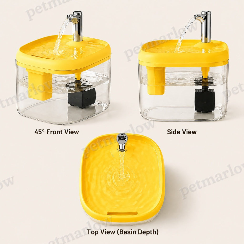 2.5L Pet Water Fountain, Automatic Circulating Cat Water Dispenser With Transparent Water Tank, Quiet Drinking Water