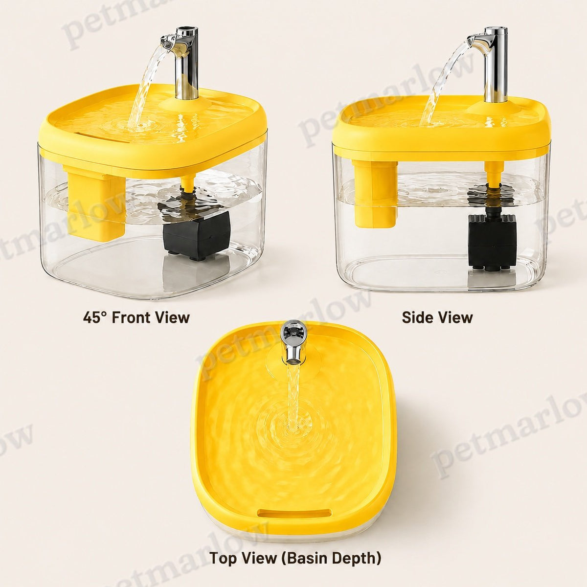 2.5L Pet Water Fountain, Automatic Circulating Cat Water Dispenser With Transparent Water Tank, Quiet Drinking Water