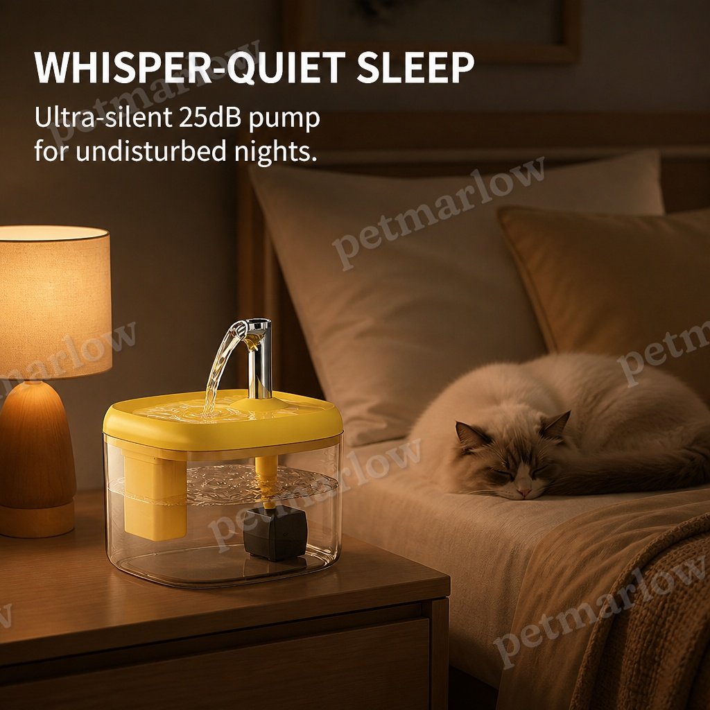 2.5L Pet Water Fountain, Automatic Circulating Cat Water Dispenser With Transparent Water Tank, Quiet Drinking Water