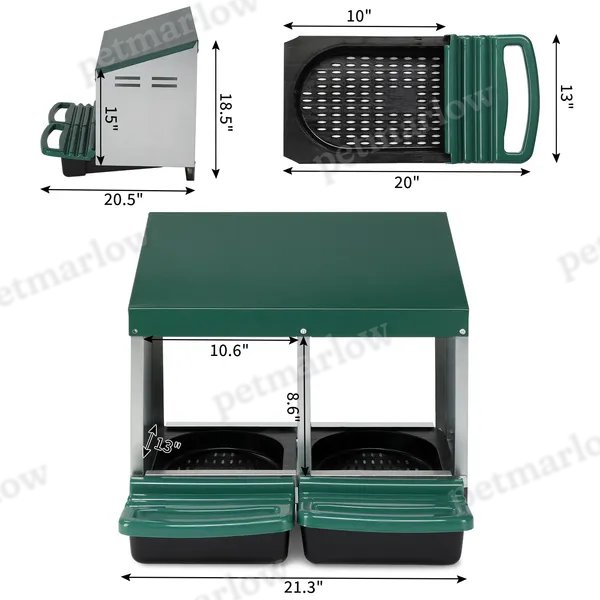 2 Compartment Chicken Nesting Box for Poultry Comfort – view 5