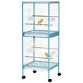 2-In-1 Bird Cage Aviary for Parakeets with Wheels – Light Blue / 1420x610x115 mm
