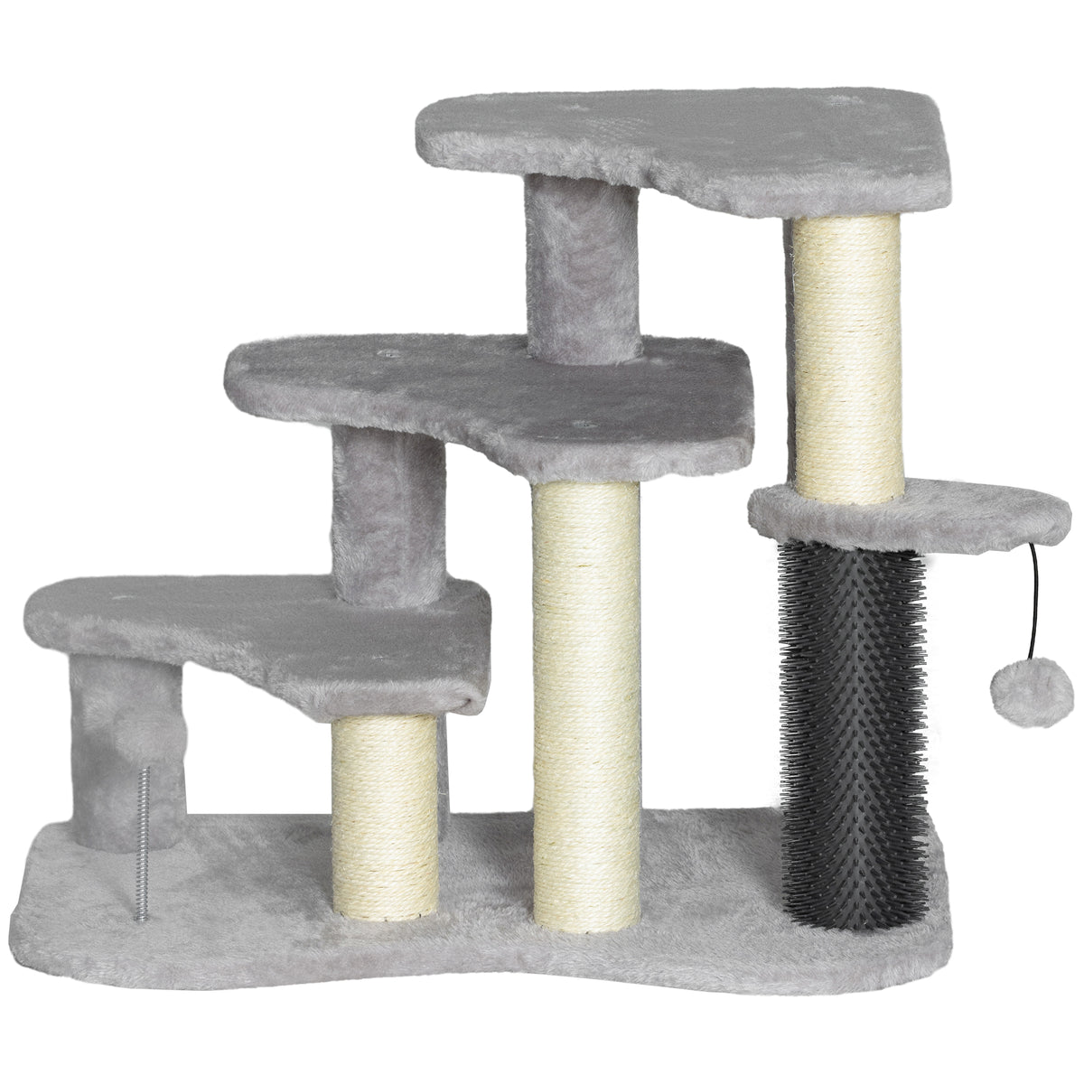 2 in 1 Cat Tree Tower and Stairs with Scratching Posts – Light Gray / 600x145x400 mm