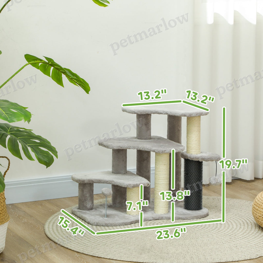 2 in 1 Cat Tree Tower and Stairs with Scratching Posts – view 3