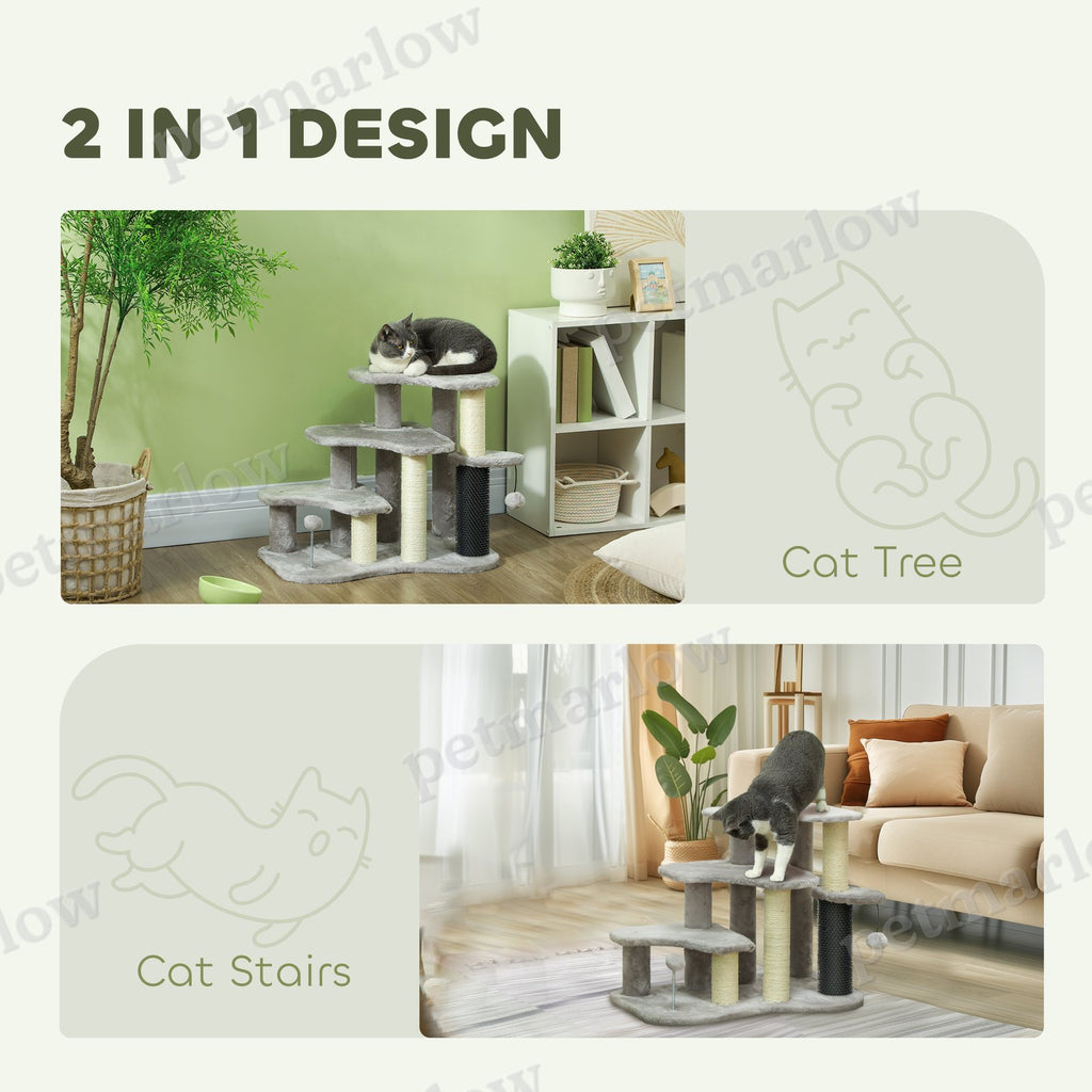 2 in 1 Cat Tree Tower and Stairs with Scratching Posts – view 5