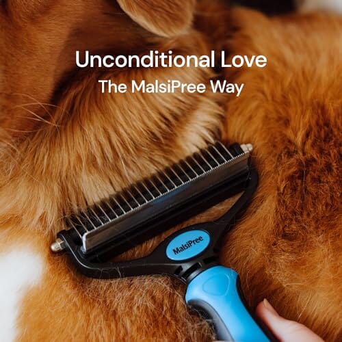 2 in 1 Deshedding Tool and Undercoat Rake for Long and Short Haired Dogs with Double Coat – view 8
