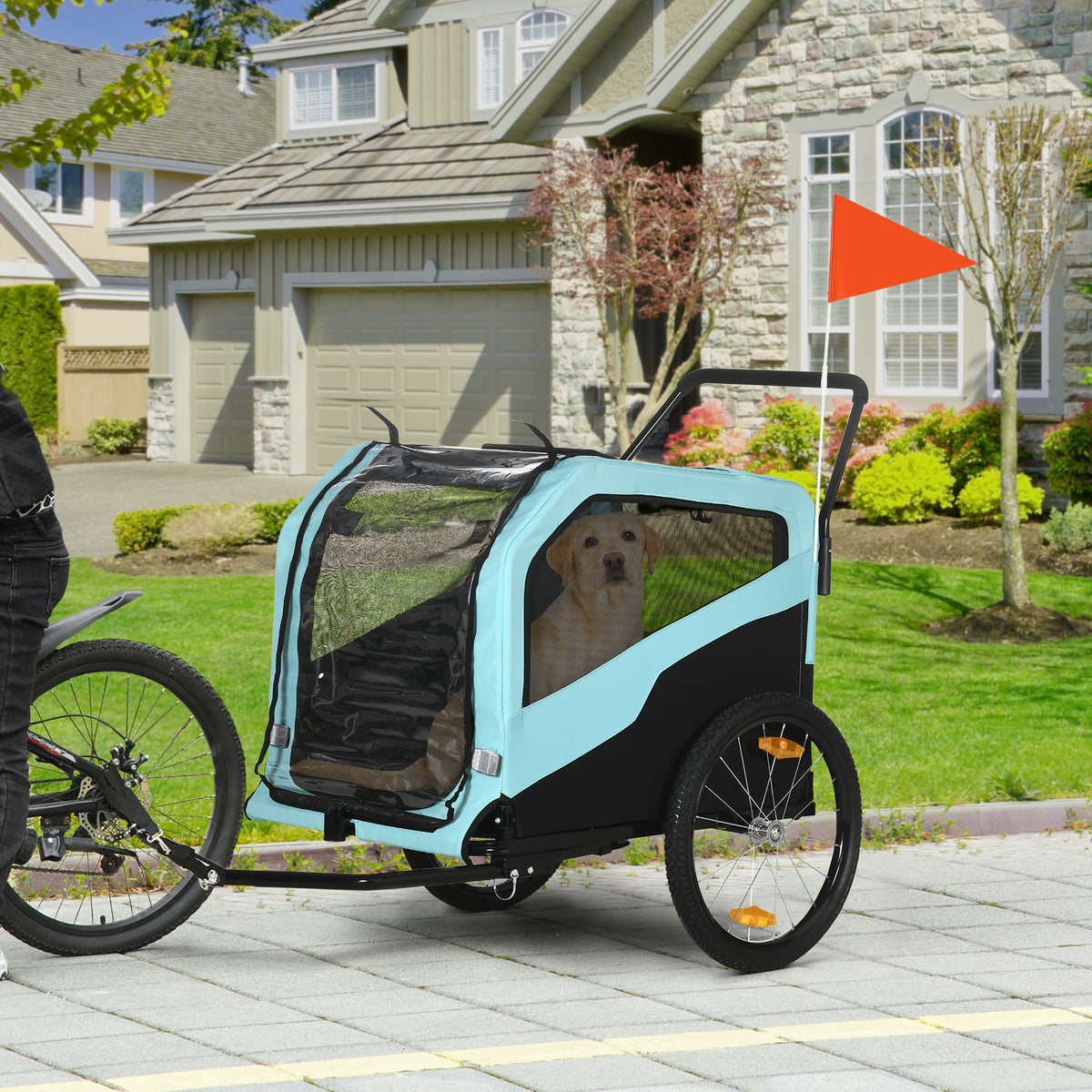 2-in-1 Dog Bike Trailer and Stroller Carrier for Large Dogs