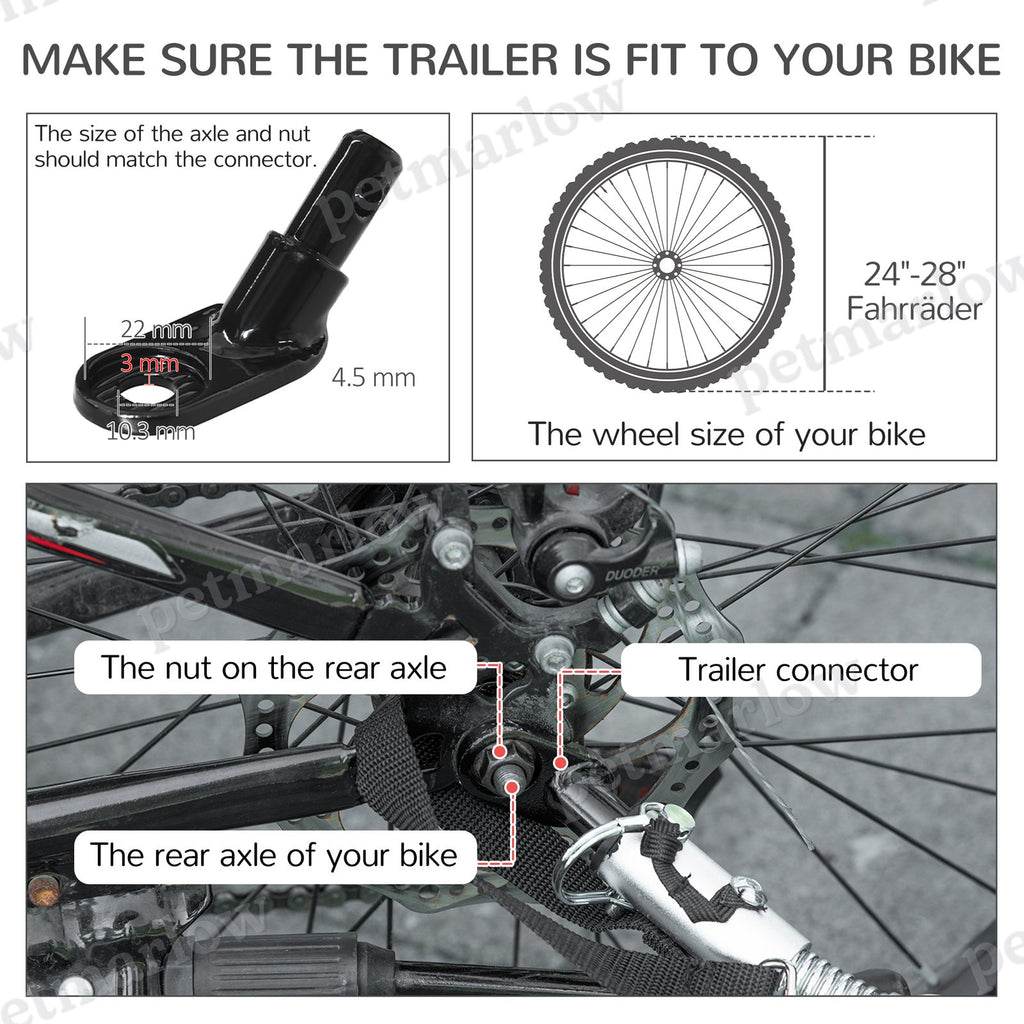 2-in-1 Dog Bike Trailer and Stroller Carrier for Large Dogs