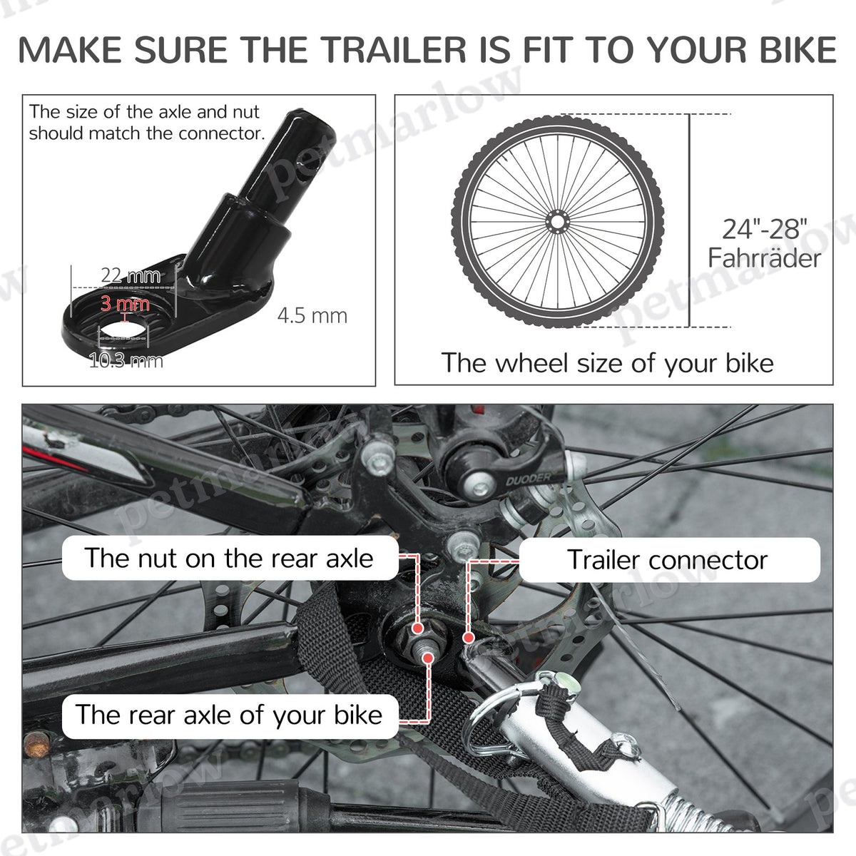 2-in-1 Dog Bike Trailer and Stroller Carrier for Large Dogs