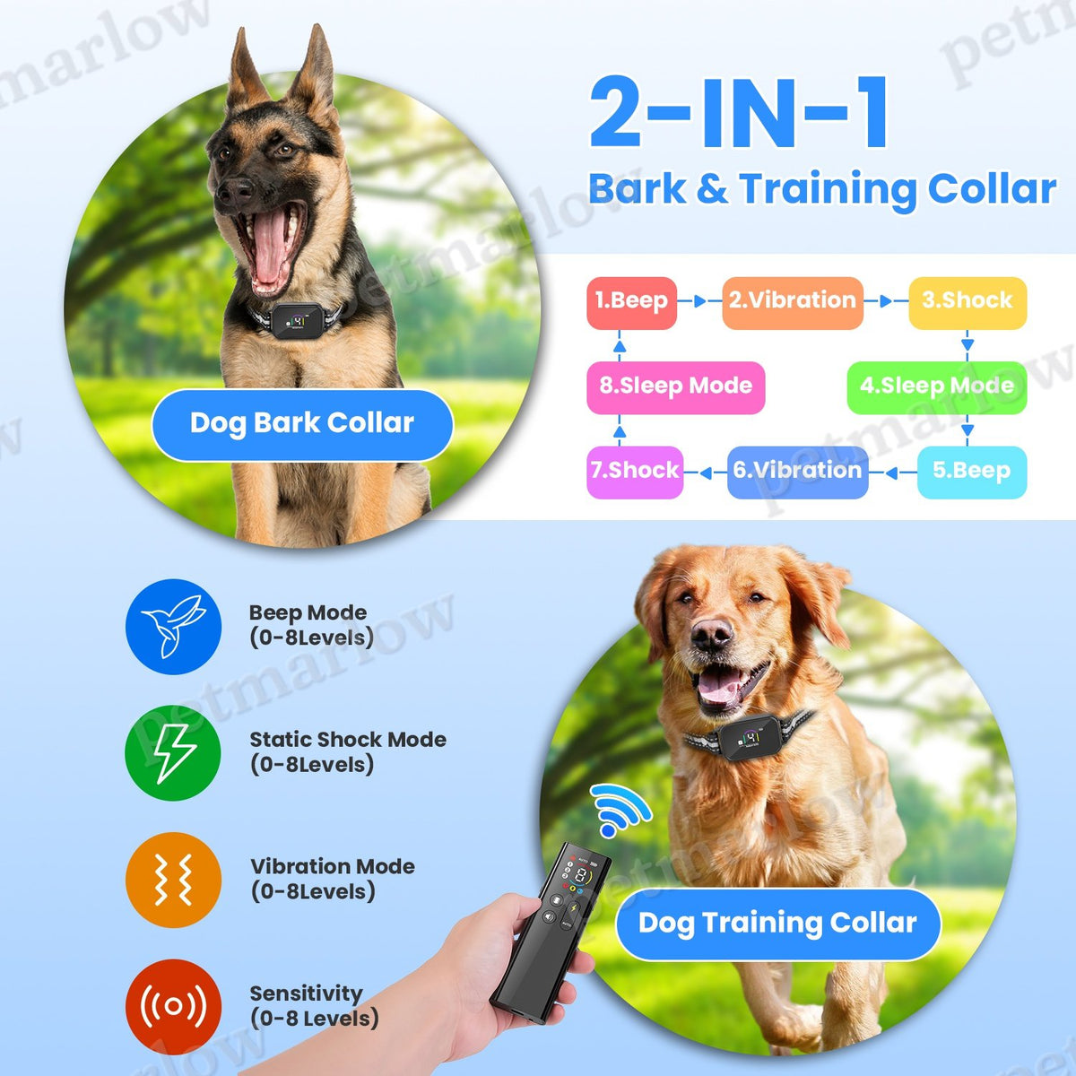 2-in-1 Dog Training and Bark Control Collar – view 4