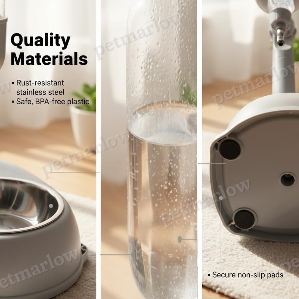 2-in-1 Large Dog Water Bowl Dispenser – Adjustable Stand – view 3