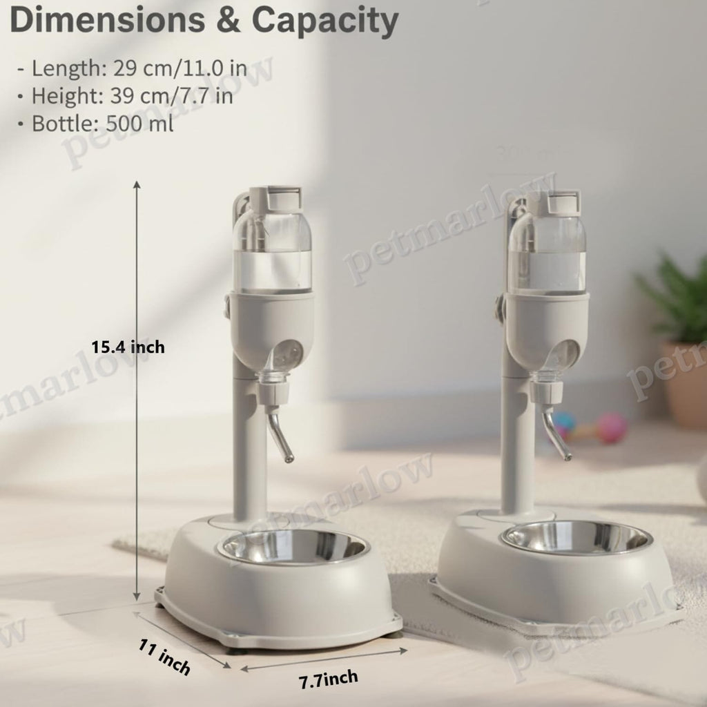 2-in-1 Large Dog Water Bowl Dispenser – Adjustable Stand – view 6